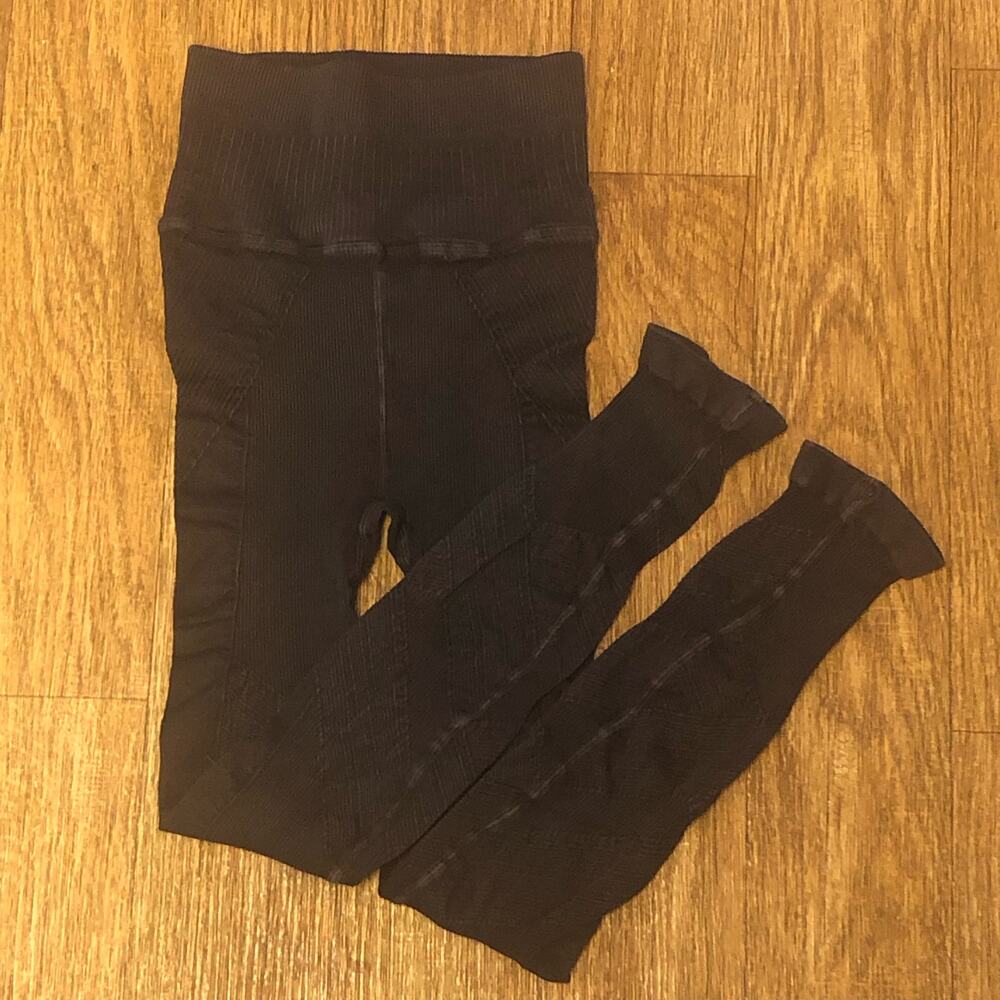 NWOT FP Movement by Free People Black High Rise Compression Ribbed Leggings XS/S